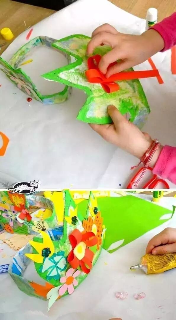 Cover with tissue paper and paint