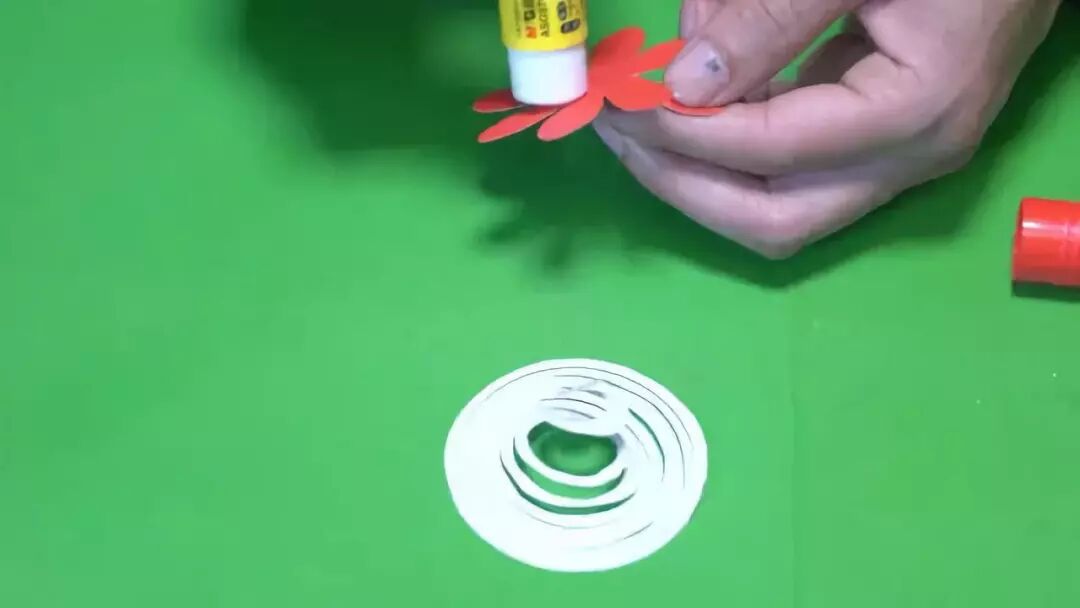 Cut paper spring stem