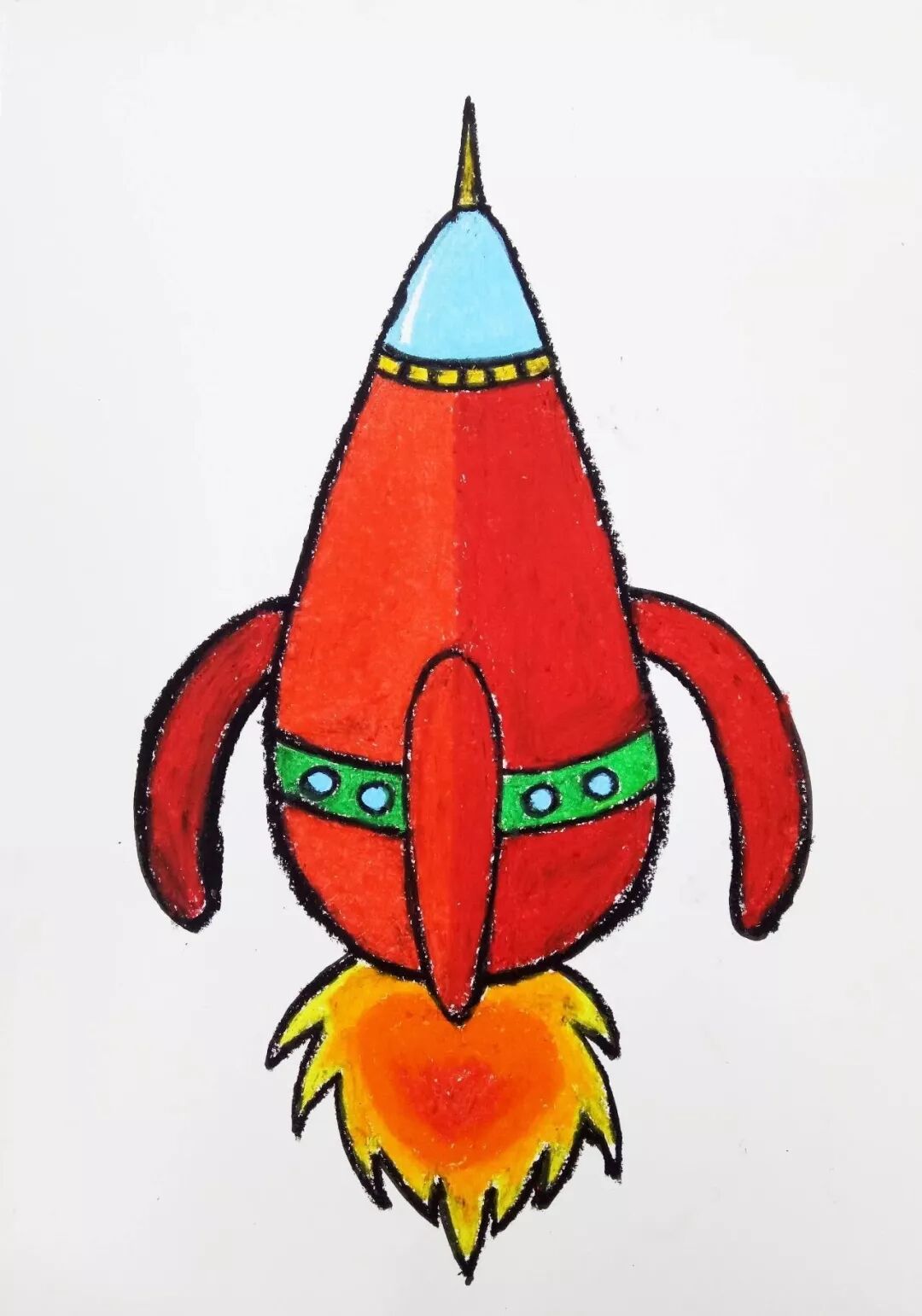 Step 3 of painting the spaceship