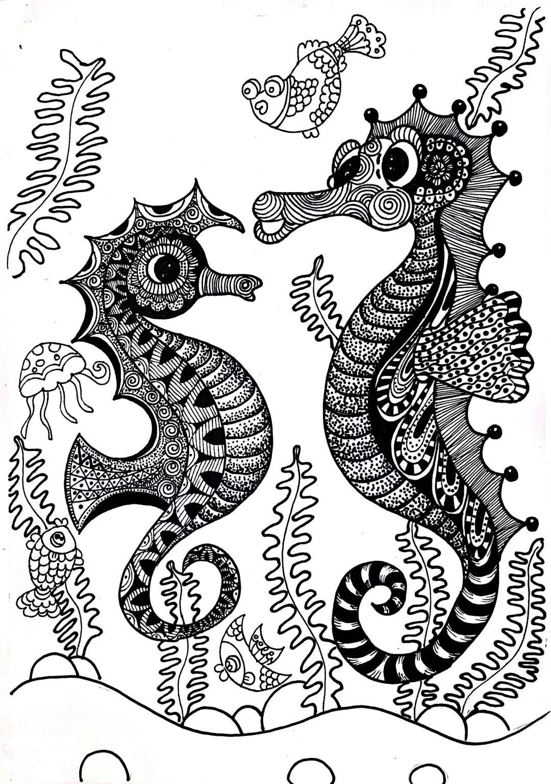 Draw intricate line detail patterns