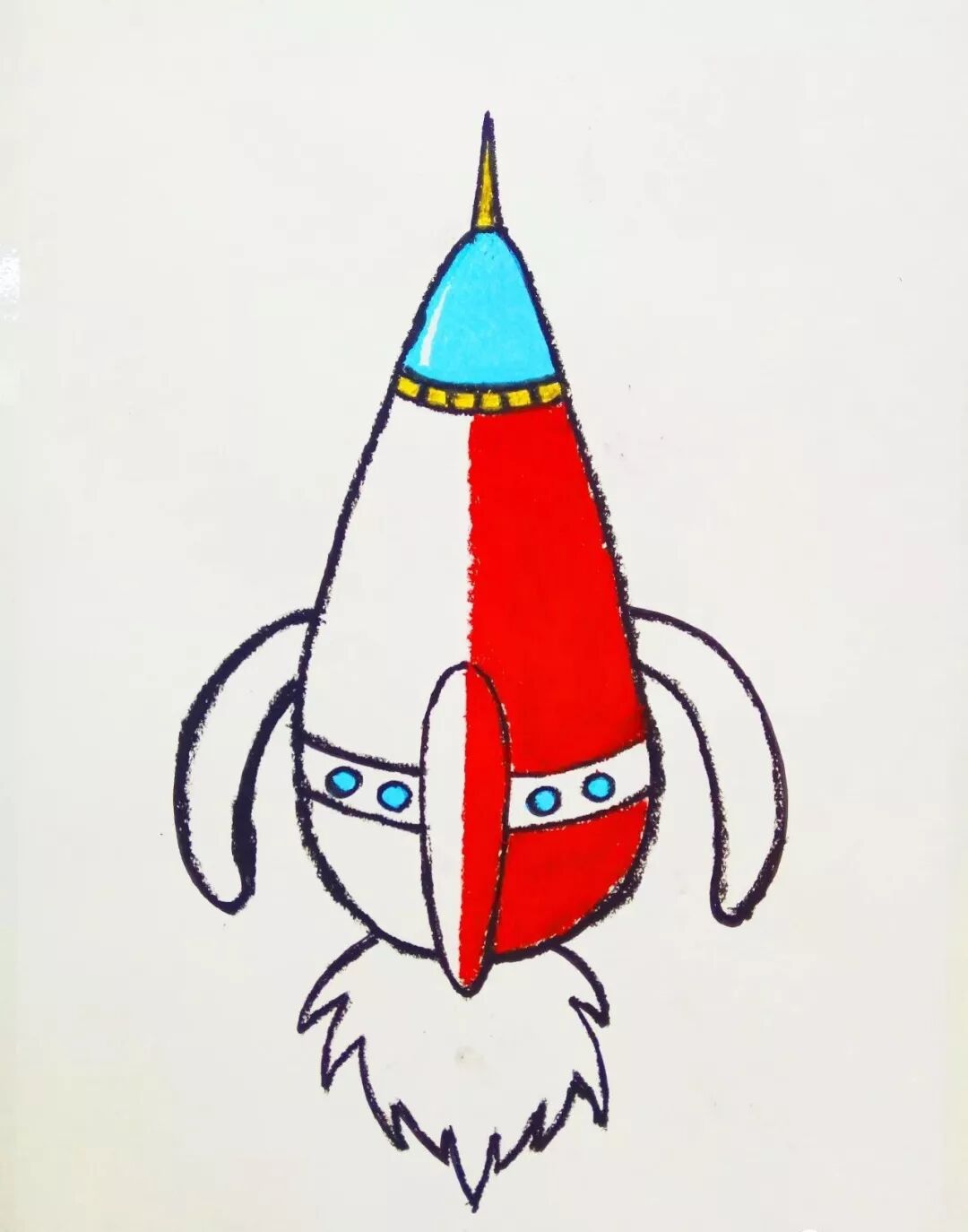 Step 1 of painting the spaceship