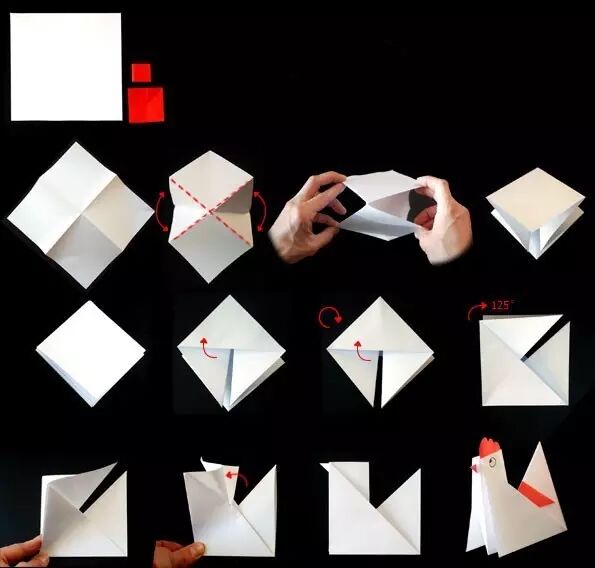 Fold the square paper in half diagonally