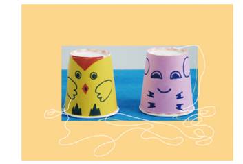 Make sure to tie paper clips inside both cups