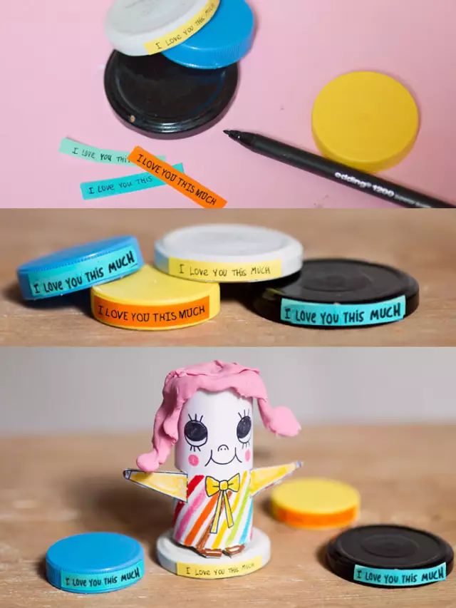 Use bottle caps as bases and add Considerate messages